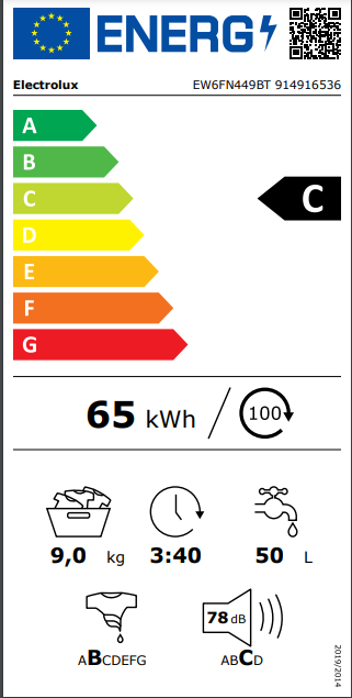 Electrolux EW6FN449BT 9 Kg 1400 Devir Beyaz Çamaşır Makinesi